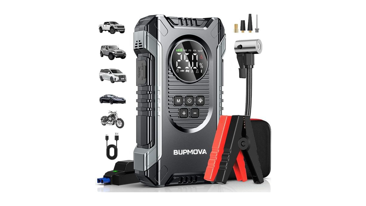 8000A Portable Car Battery Jump Starter with Air Compressor 150PSI