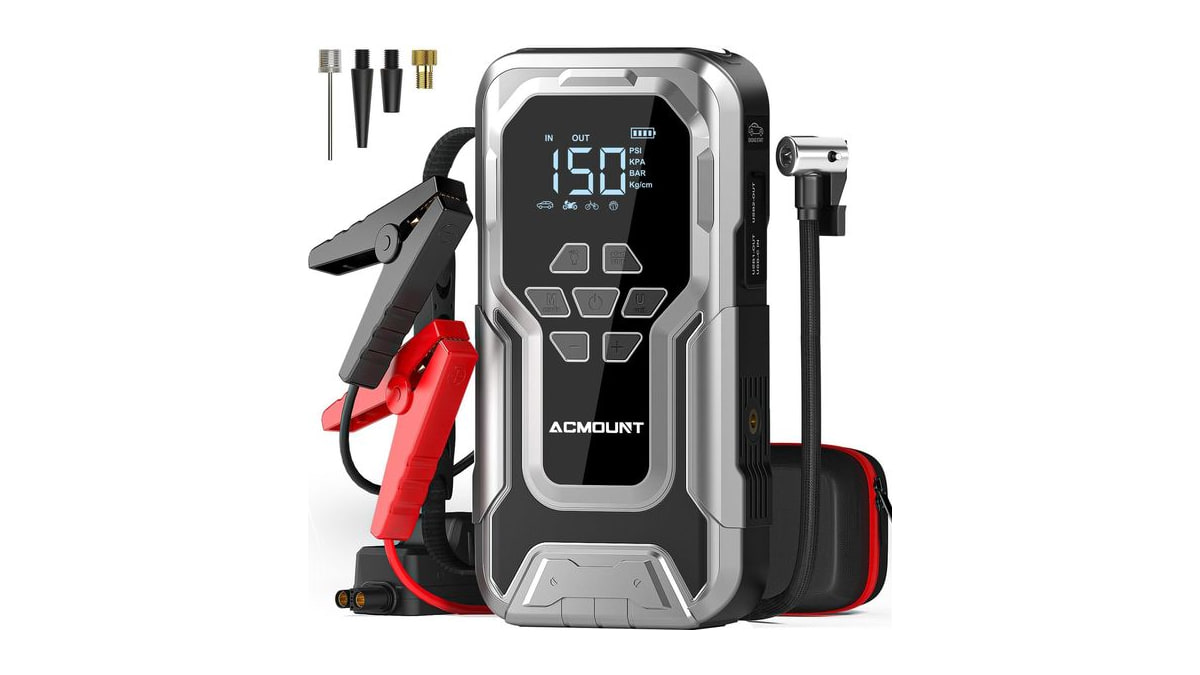 ACMOUNT D18 6000A Jump Starter with Air Compressor 150PSI, 12V Jump Box