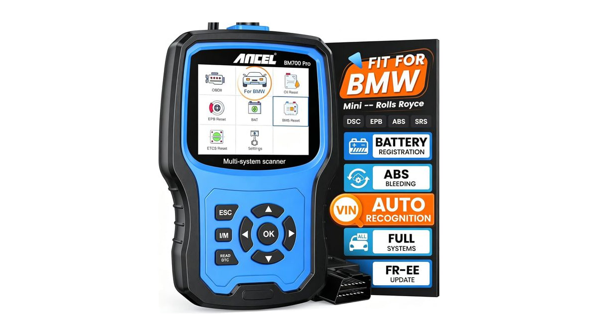 ANCEL BM700 PRO Fit for BMW Scanner - Battery Registration Tool, Code Reader for BMW/Mini/RR, Advanced OBD2 Scanner Auto V-I-N, Full System Diagnostic