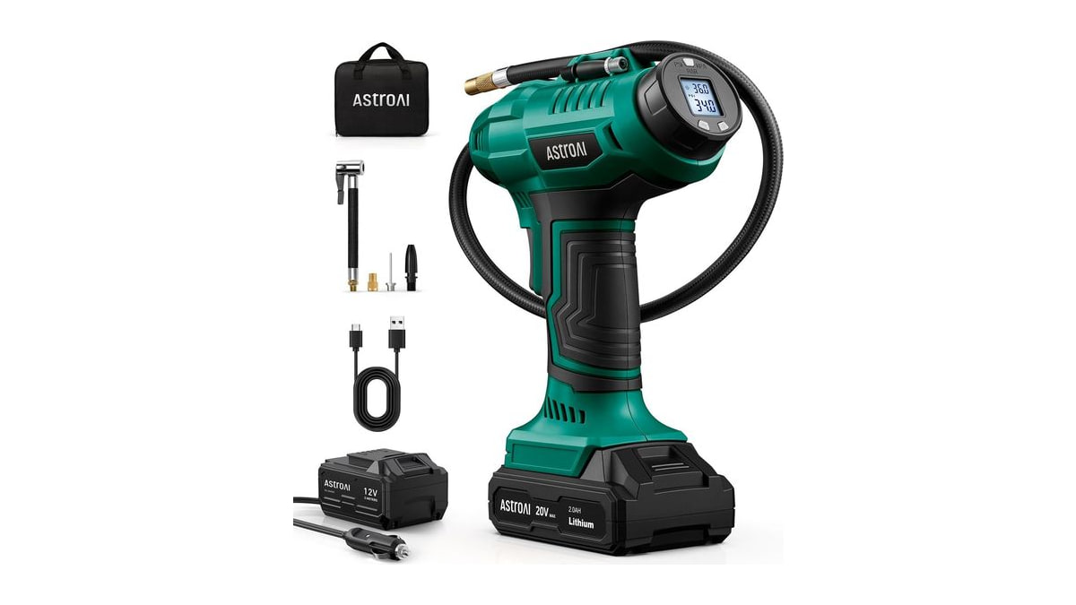 AstroAI Cordless Tire Inflator Portable Air Compressor 160PSI 12VDC Battery