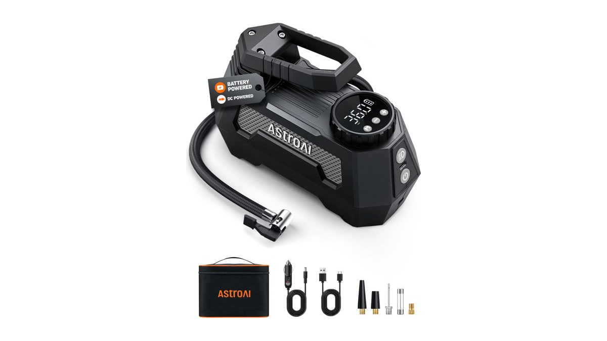 AstroAI H2 Pro Cordless Tire Inflator Portable Air Compressor 12VDC Battery