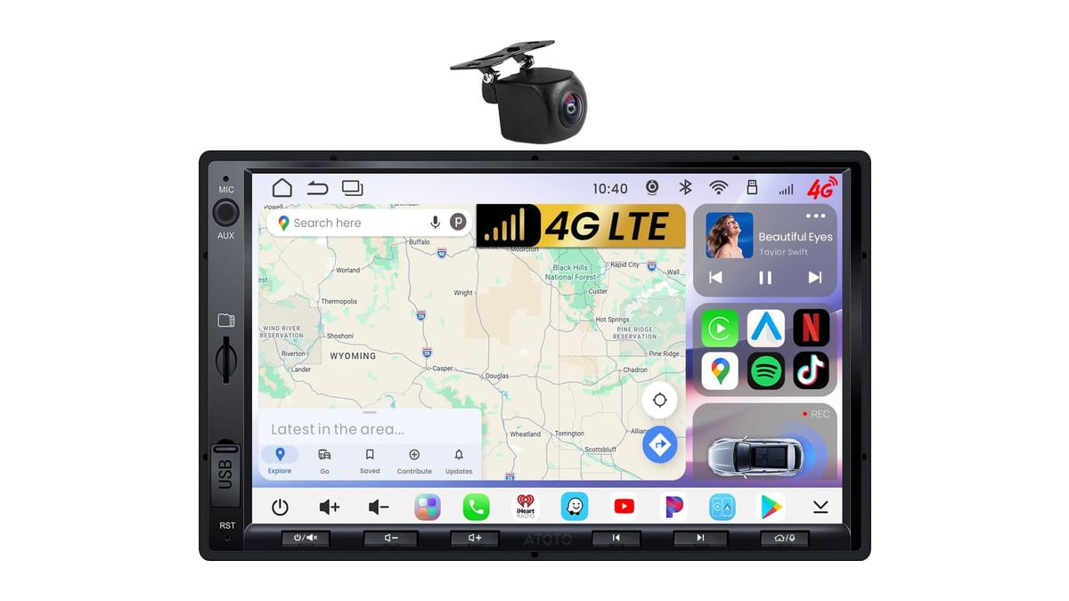 ATOTO S8L 7" Double Din Car Stereo, 4G LTE, Wireless CarPlay & Android Auto
