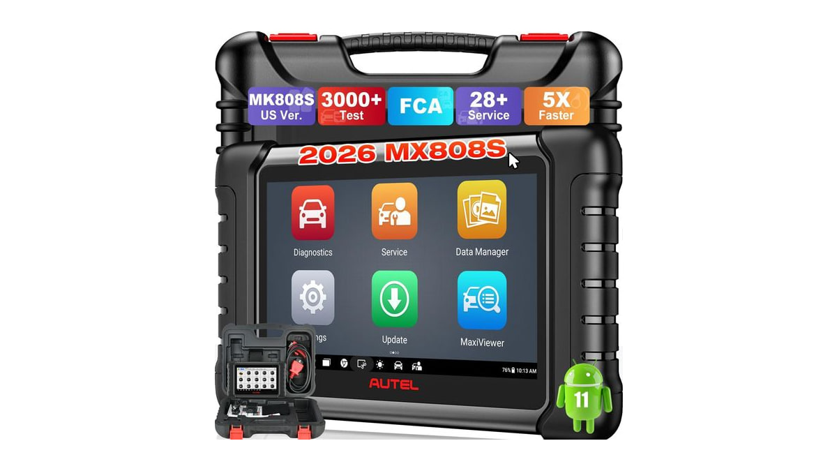 Autel Scanner MaxiCheck MX808S, 2026 Bidirectional OBD2 Scan Tool US Ver. of MaxiCOM MK808S MK808Z, 3000+ Active Test 11OS as MK900 MK900BT MX900, 28+