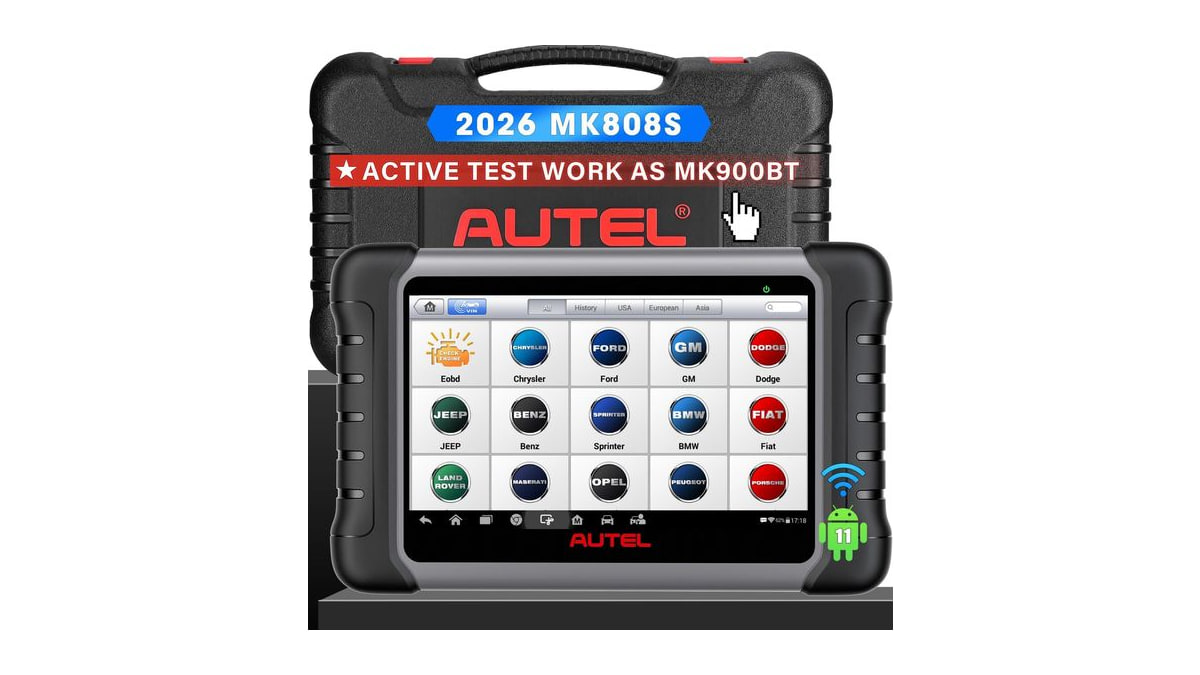 Autel Scanner MaxiCOM MK808S: 2026 Bidirectional Tool as MaxiCheck MX900 MK900BT MK808BT Pro MX808S 808Z, 28+ Service for 200+ Brands, 3000+ Active Te