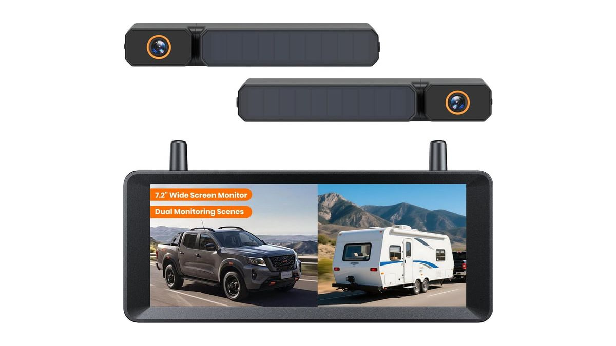 AUTO-VOX 2 Solar Wireless Backup Cameras, 2-Min DIY Install