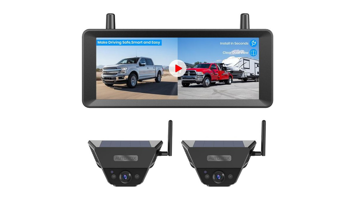 AUTO-VOX Dual Solar Wireless Magnetic Backup Camera, 2-Min Easy Install