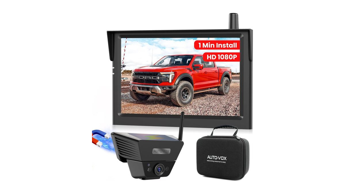 AUTO-VOX Wireless Backup Camera Solar Magnetic, 1-Min DIY Install