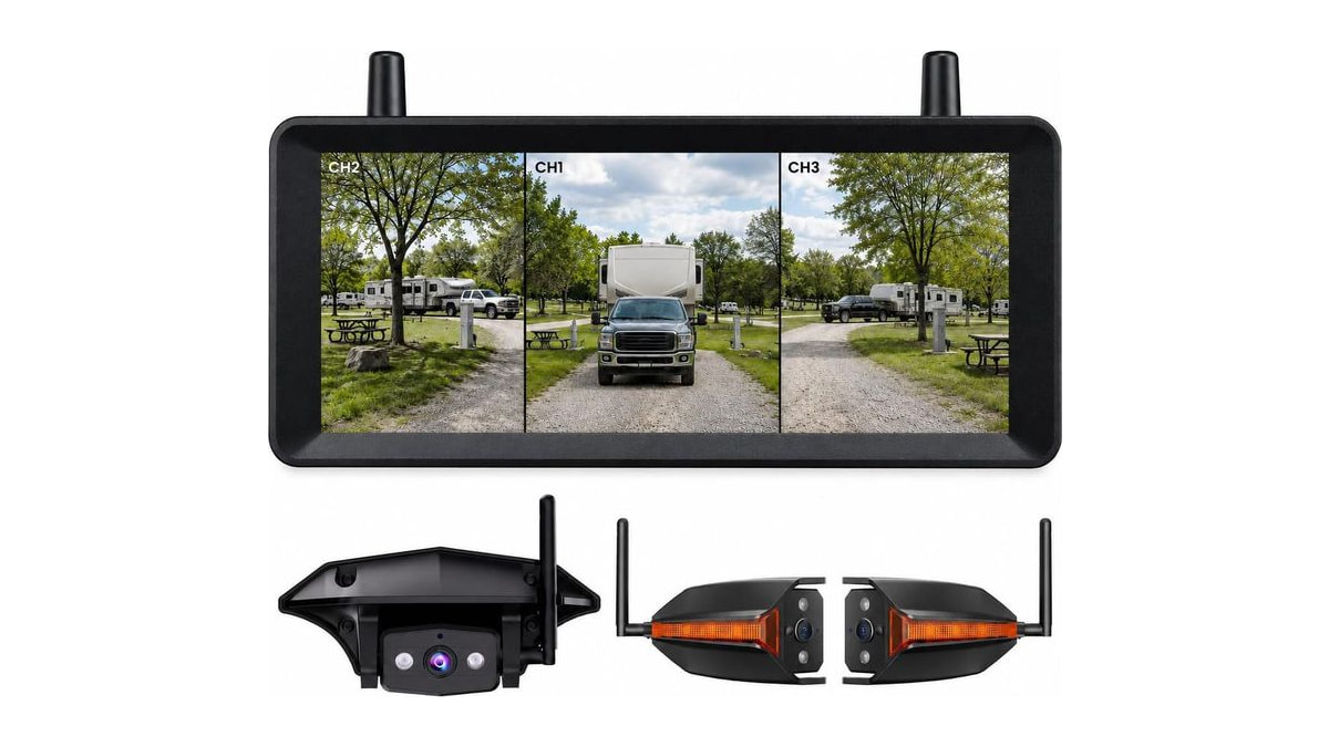 AUTO-VOX Wireless RV Backup Camera System with Rear & Side Cameras