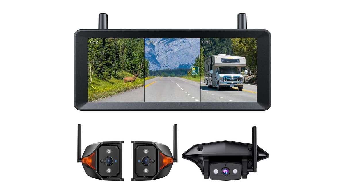 AUTO-VOX Wireless RV Backup Camera System, Rear and Side Coverage