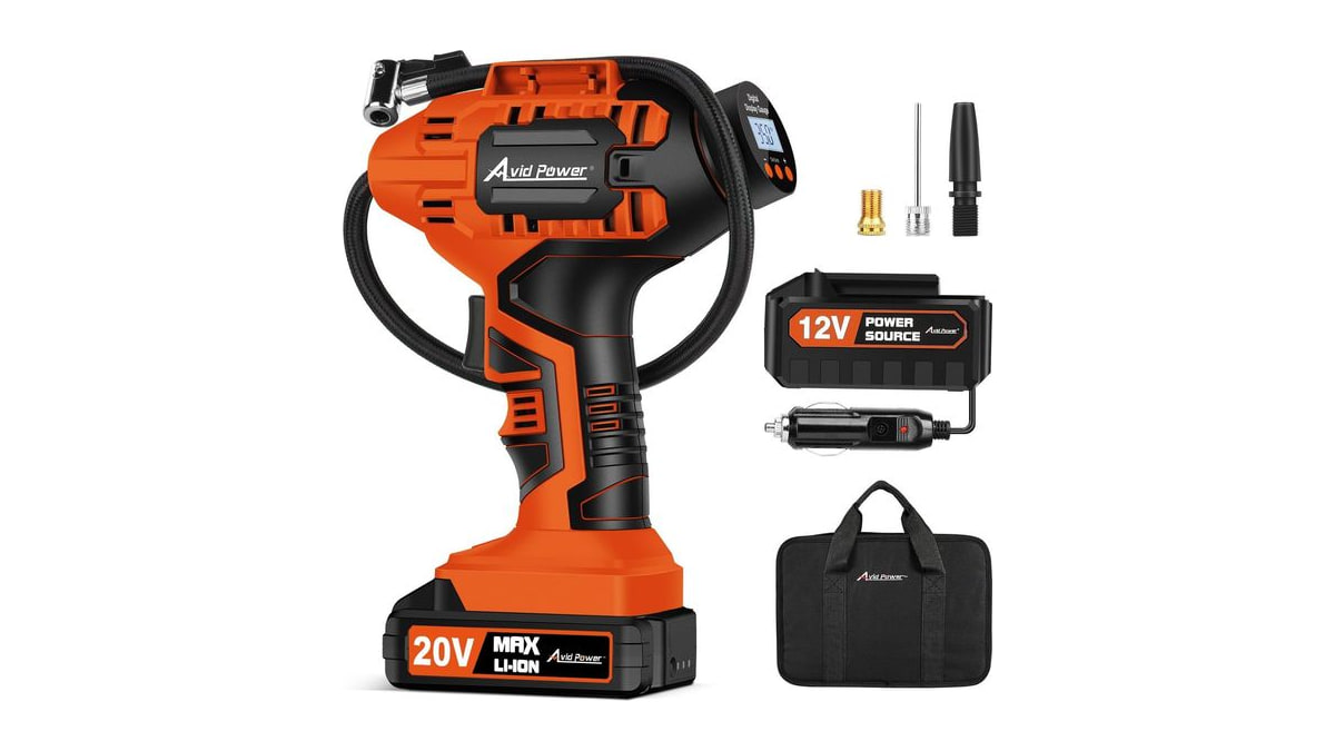 AVID POWER Cordless Tire Inflator Portable Air Compressor 20V Auto Shut-Off