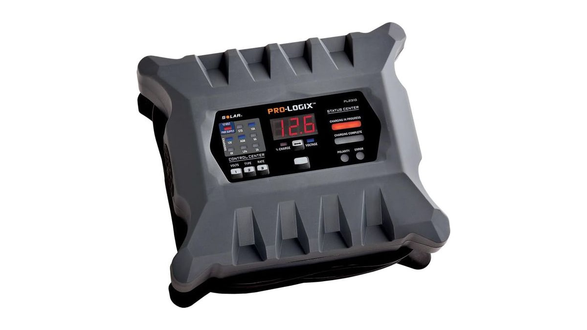Clore Automotive PL2310 10-Amp Fully-Automatic Smart Charger, 6V and 12V Battery Charger, Battery Maintainer, and Stable Power Supply with Temperature
