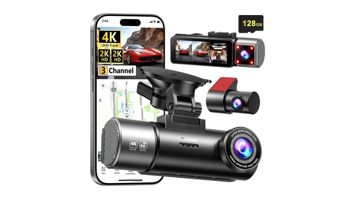 FAIMEE 4K Dash Cam Front and Rear, Night Vision, WDR, Free Card Included