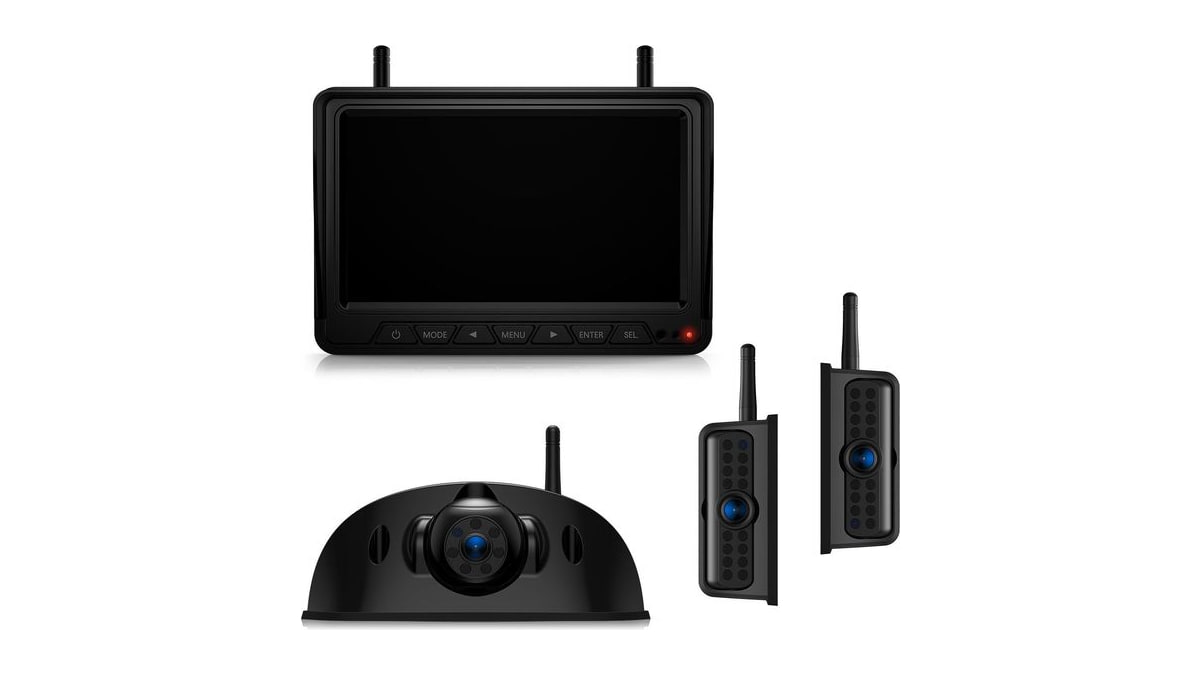 Fookoo HD 1080P 7" Wireless 3 Backup Camera System for Furrion Pre-Wired RV