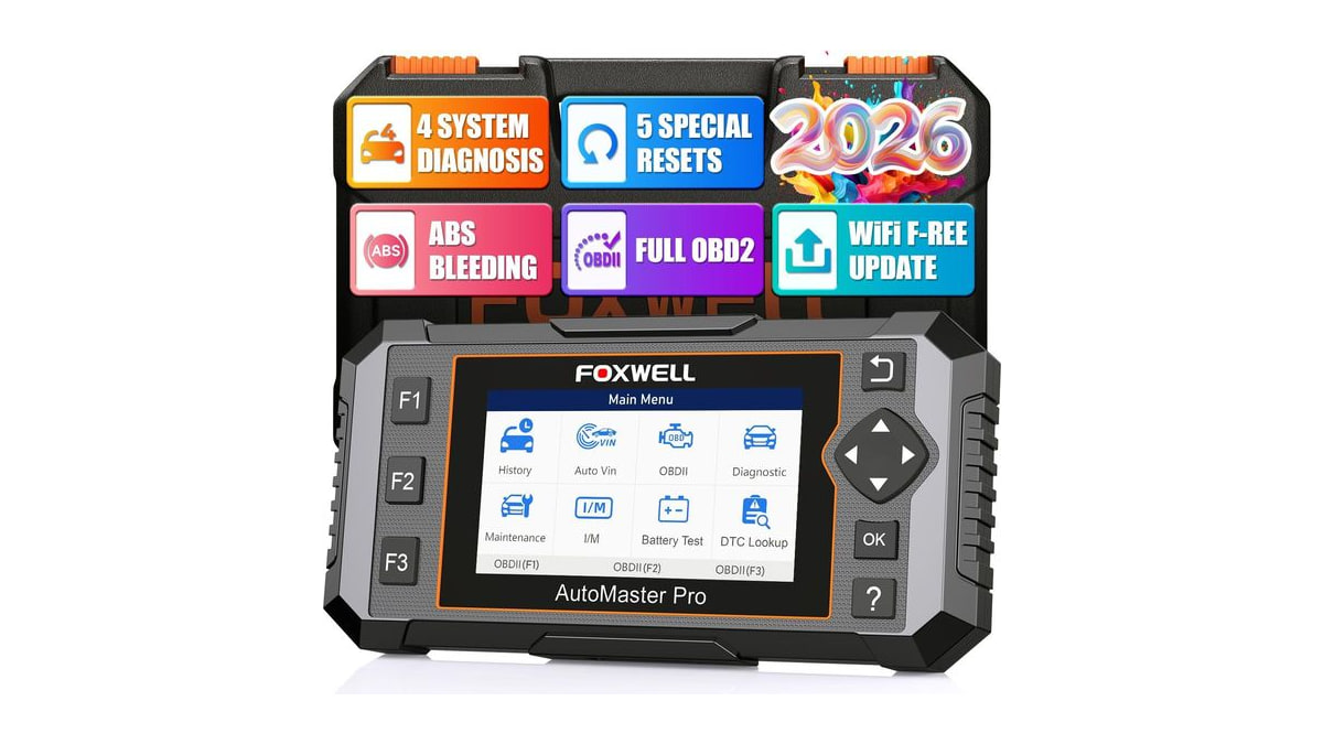 2026 FOXWELL NT614 Elite OBD2 Scanner, 4 Systems, 5 Resets Code Reader
