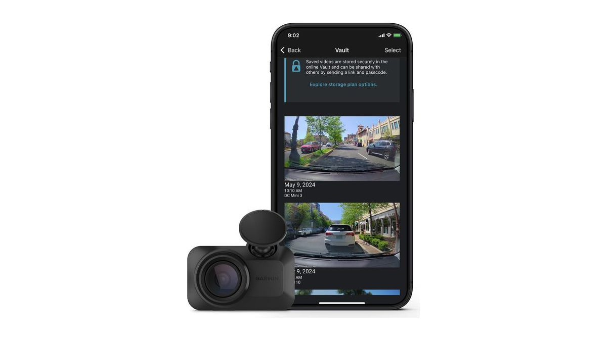 Garmin Dash Cam Mini 3, Ultracompact 1080p HD Dash Cam