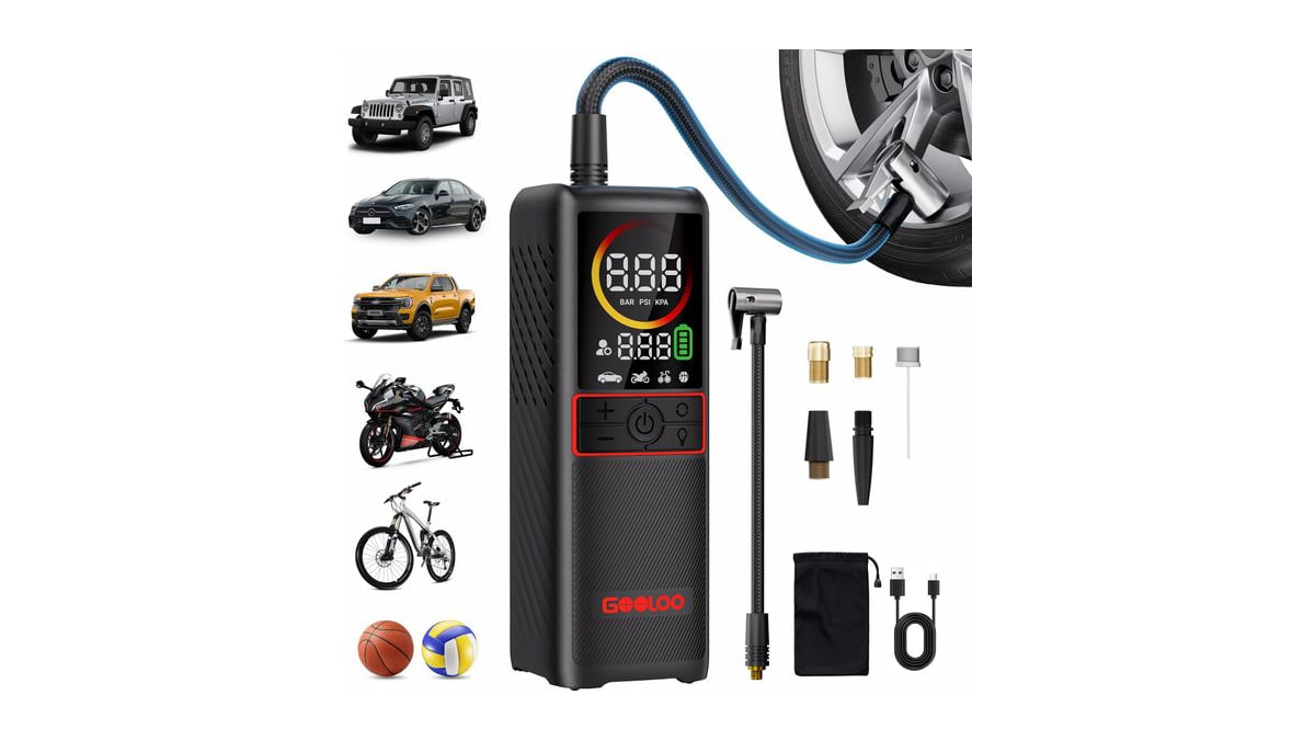 GOOLOO GT160 Tire Inflator Portable Air Compressor (160PSI & 7500mAh)