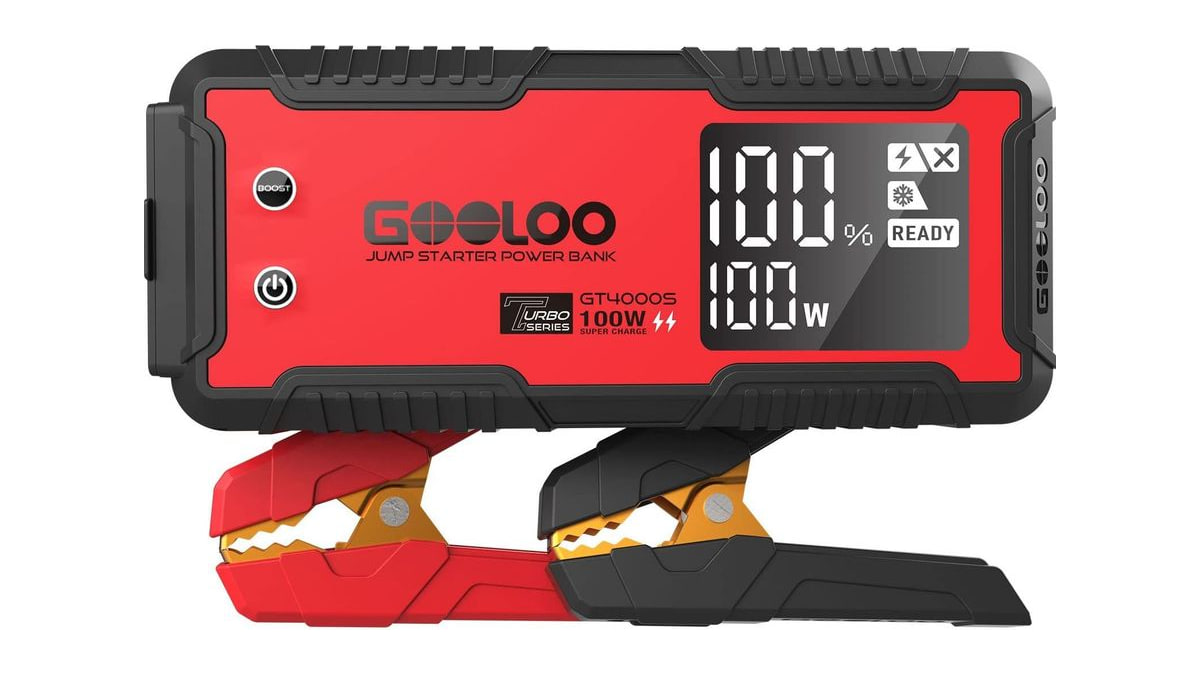 GOOLOO GT4000S 12V 4000A Peak Jump Starter with 100W Two-Way Fast Charging