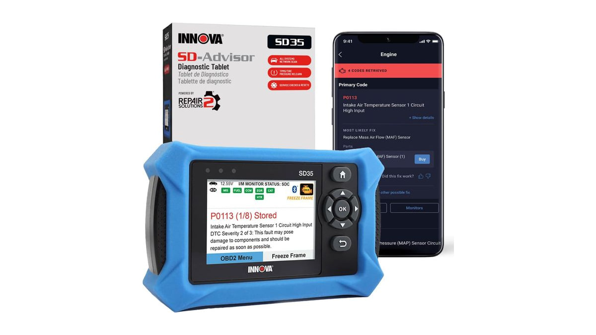 Innova SD35 OBD2 Scanner - ABS, SRS, TPMS & Check Engine Code Reader, Live Data, All System Diagnostics, Compatible with Most Vehicles