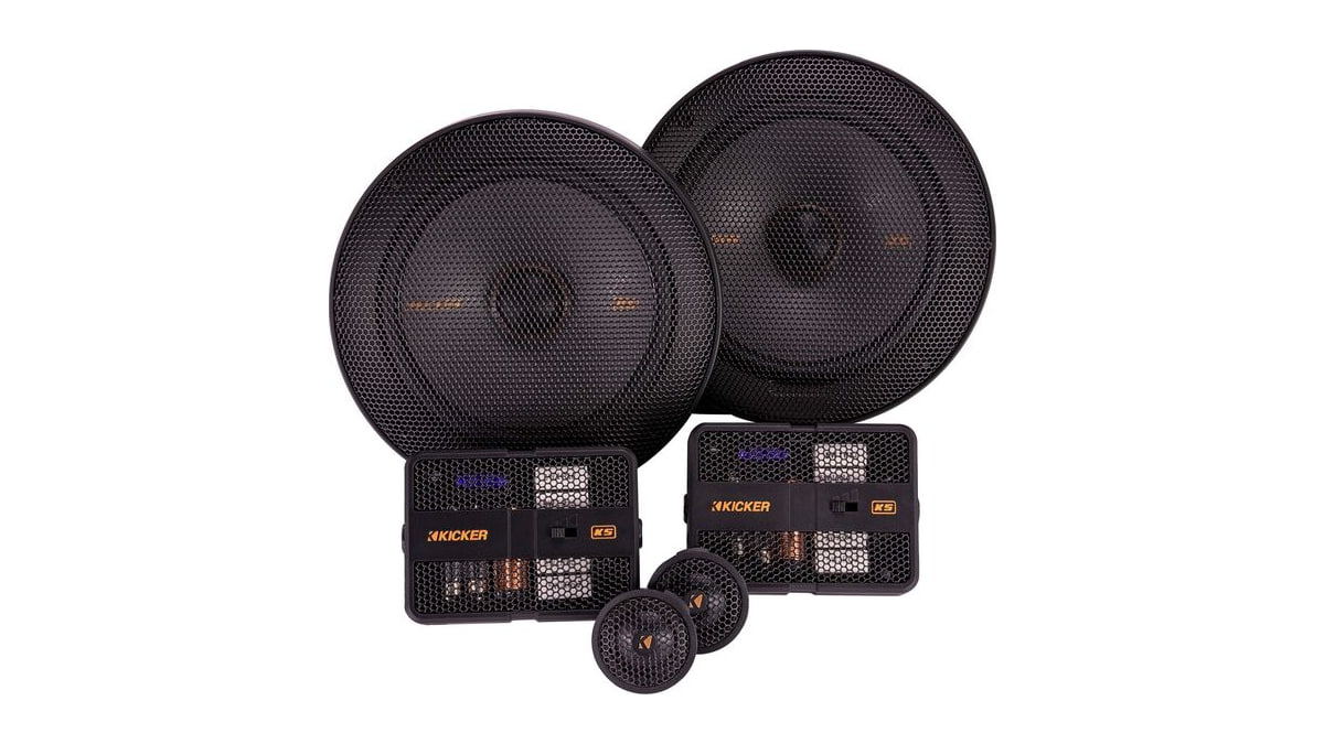 KICKER 51KSS6504 KS-Series 6.5" Component System with 1" tweeters, 4-Ohm, Pair