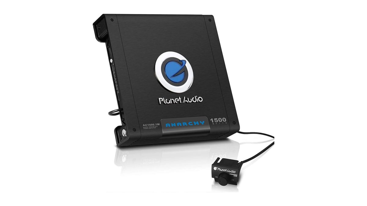 Planet Audio AC1500.1M Monoblock Car Amplifier - 1500 Watts Max Power, 2/4 Ohm Stable, Class A/B, Mosfet Power Supply, Remote Subwoofer Control