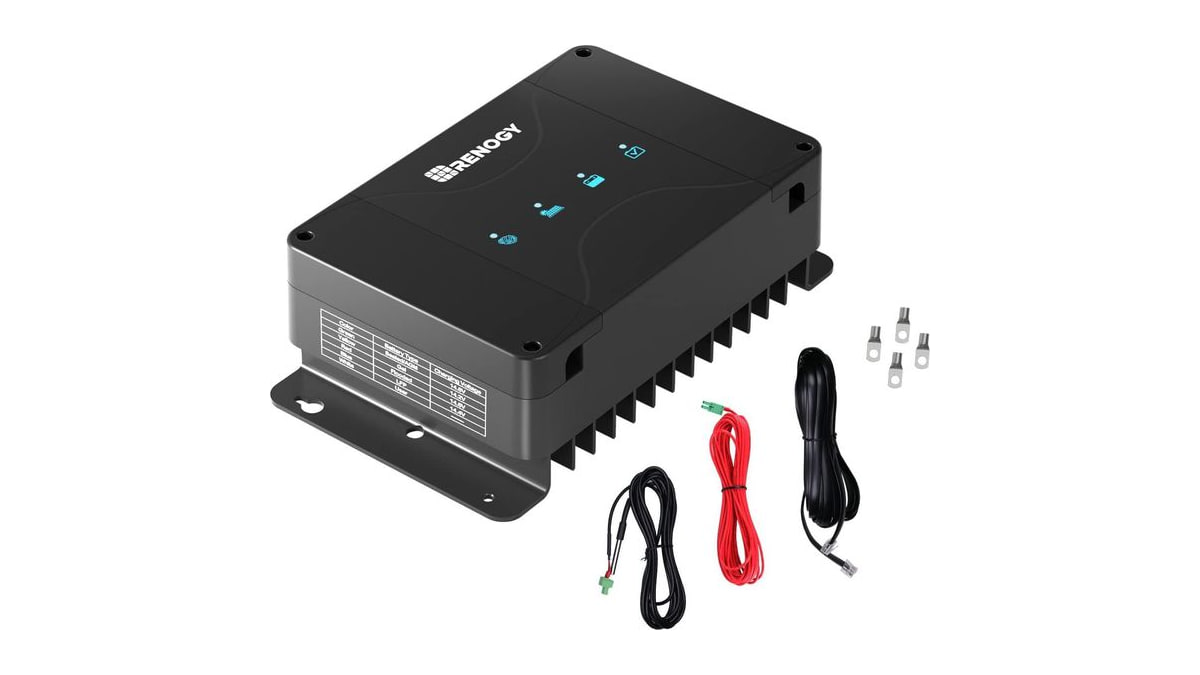 Renogy Smart 50A DC-DC MPPT Battery Charger 12V, Dual Input for RVs/Vans