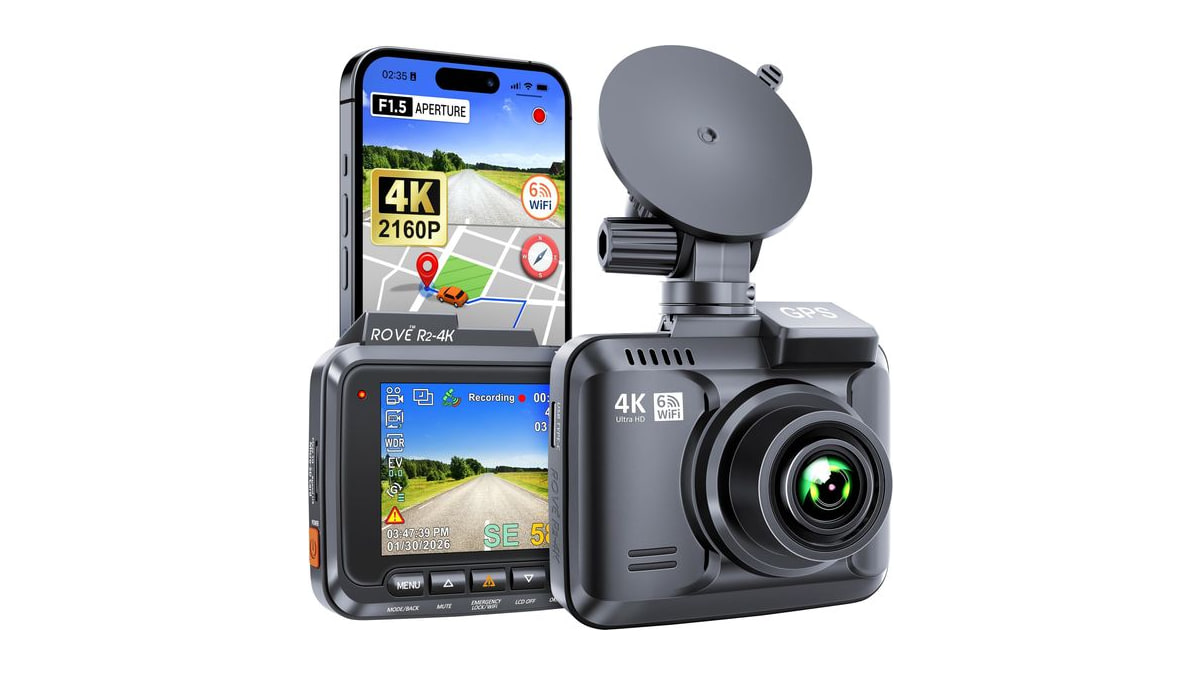 ROVE R2-4K Dash Cam, 4K UHD 2160P Car Camera, 8MP Sensor, WiFi 6 and GPS