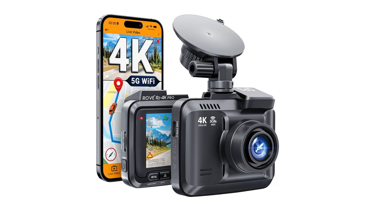 Rove R2-4K PRO Dash Cam, 4K UHD 2160P 30fps, Built-in GPS and 5.8GHz WiFi
