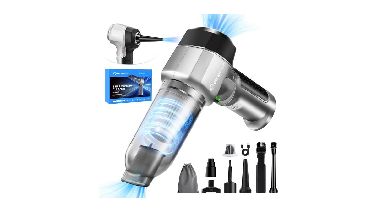 SakerPlus Mini Vacuum Cleaner, 3 in 1 Car Vacuum Cleaner High Power