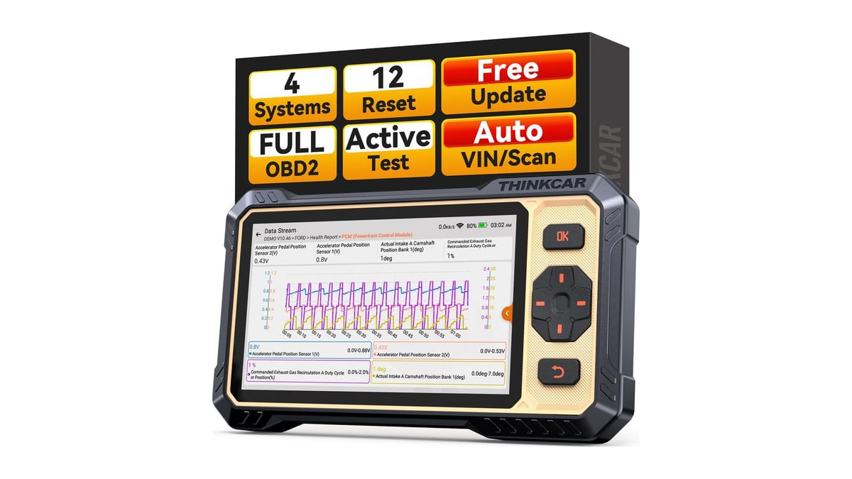 THINKCAR Scanner THINKSCAN 662 OBD2 Scanner Diagnostic Tool, Engine/ABS/SRS/Transmission Bidirectional Scan Tool, Scanner for Car with Active Test,12+