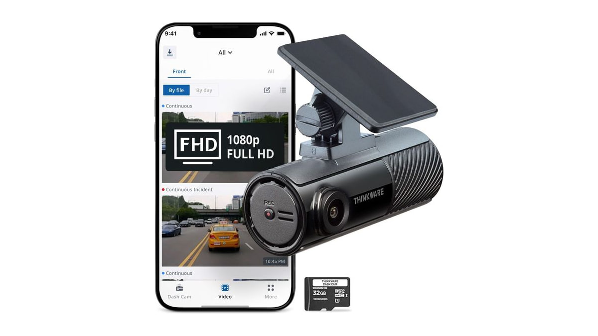 Thinkware Dash Cam, F70 PRO - 1080p FHD, Wi‑Fi, Smart Parking Mode with Super Night Vision, 32GB microSD
