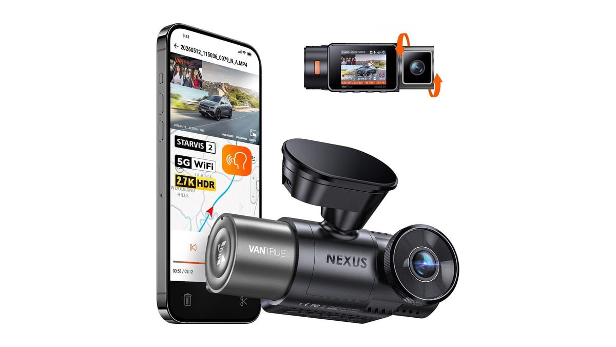 Vantrue N2X 2.7K Dash Cam Front and Inside, STARVIS 2 PlatePix Car Camera