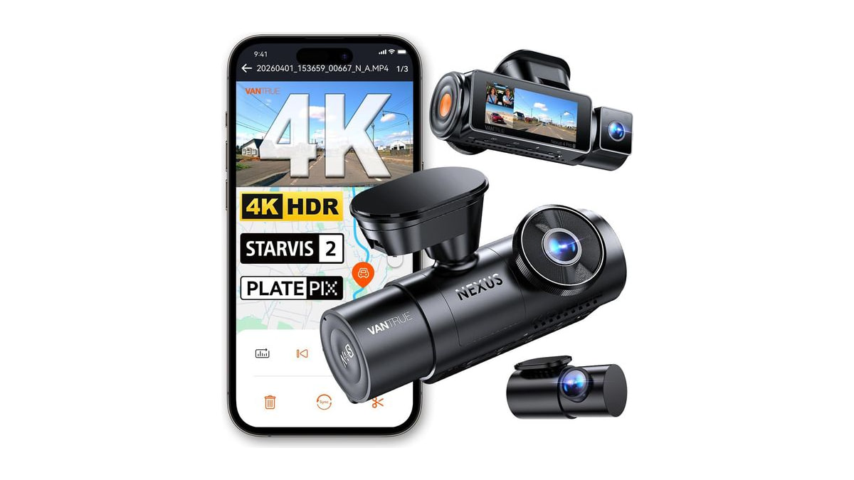 Vantrue N4 Pro S 4K 3 Channel Dash Cam, Triple STARVIS 2 HDR Car Camera