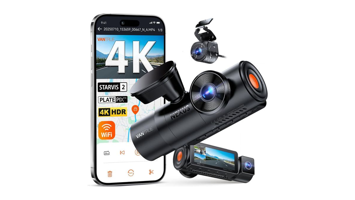 Vantrue N4 Pro S 4K 3 Channel Dash Cam, Triple STARVIS 2, IP67 Rear Camera