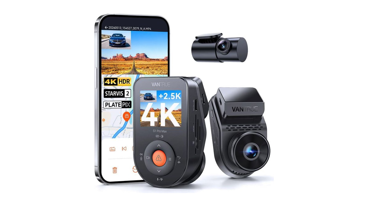 Vantrue S1 Pro Max 4K+2.5K Dash Cam Front and Rear