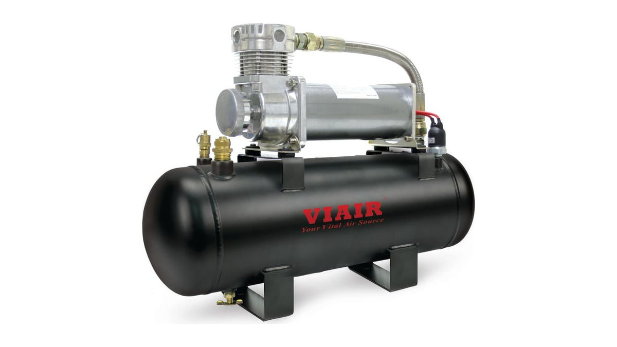 VIAIR 200 PSI High-Flow Air Source Kit | Hard Mount On Board Air Compressor with 2 Gallon Tank for Truck, Air Horns, Load Leveling Suspension