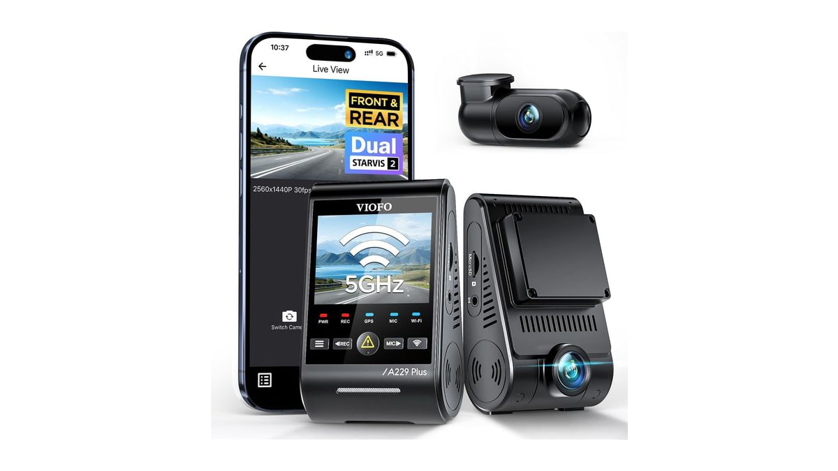VIOFO A229 Plus Dash Cam Front and Rear, 2K Dual STARVIS 2 Sensors & HDR