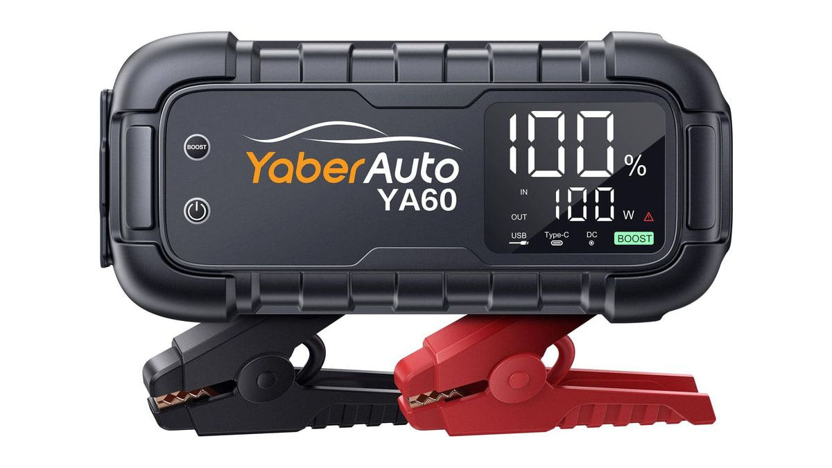 YaberAuto 8000A Jump Starter 99Wh 65W Fast Charging (All Gas/12.0L Diesel)