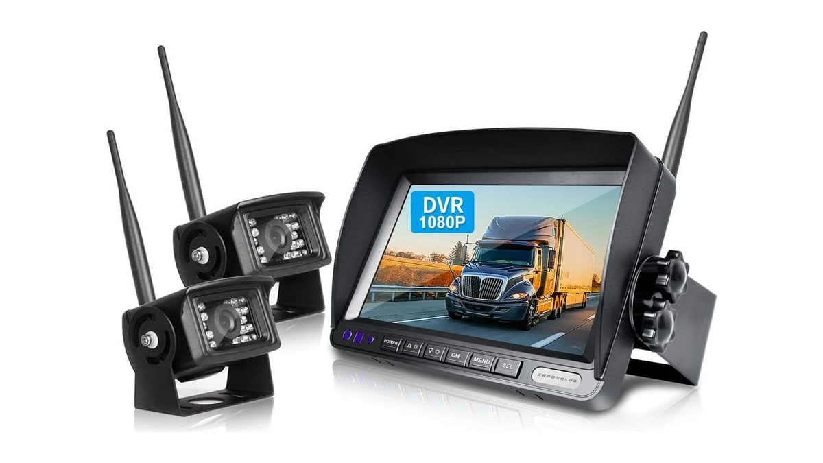 ZEROXCLUB 2 CAM 1080P Wireless Backup Camera System with 7'' LCD Monitor