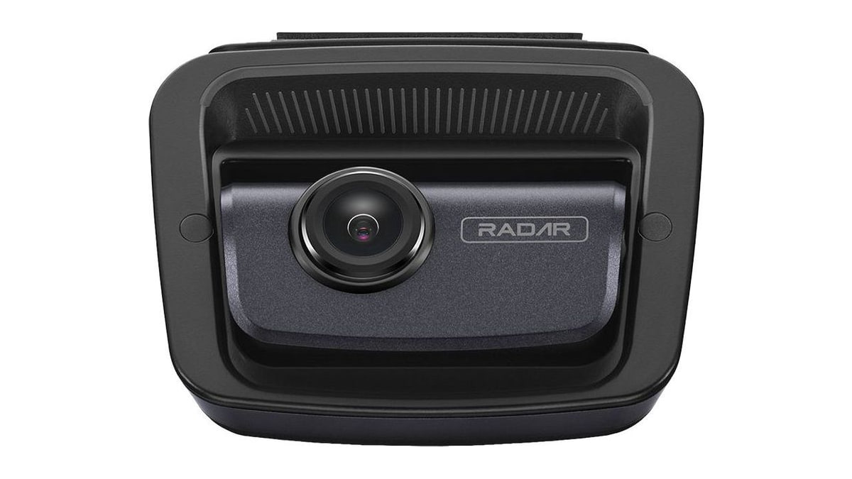 The Thinkware U3000 PRO front camera, with its radar marking on the body